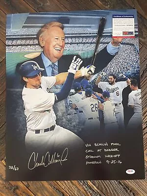 Charlie Culberson  Vin Scully's Final Call  Signed Dodgers 16x20 Photo PSA COA • $149.99