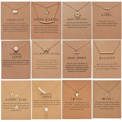 £2.92 • Buy Charm Necklace Clavicle Gold/Silver Plated Chain Pendant Women Jewellery Gifts