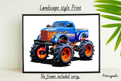 Monster Truck A4 Print Poster Picture Unframed Wall Art Home Decor Gift New • $5.04