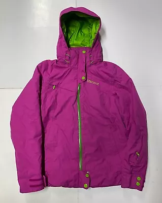 Marmot Membrain Jacket Womens Medium Pink Waterproof Insulated Hooded Ski • $24.95