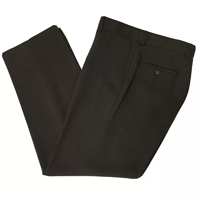 Hugo Boss James Brown Gray Wool Pants Actual Size 34 X 32 Flat Front Mens • $35.90