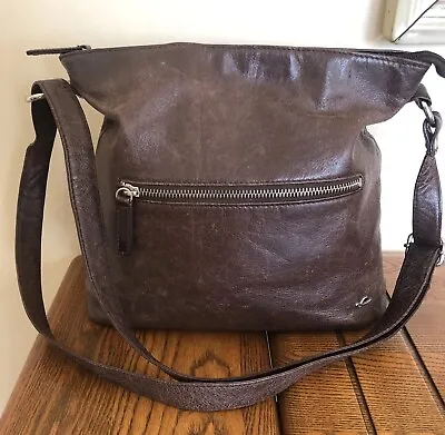 Carpisa Vera Pelle Italy Vintage Brown Leather Crossbody/shoulder Bag • $9.70