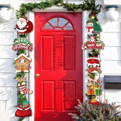 $11.75 • Buy Merry Christmas Door Hanging Ornament Banner Xmas Indoor Outdoor Decor Couplet