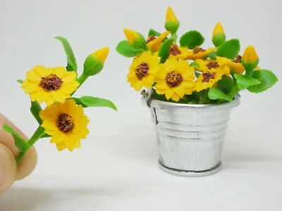 1 Pc Miniature Sunflower Clay  Dollhouse Handmade Decoration 1:12 Scale • $1.96