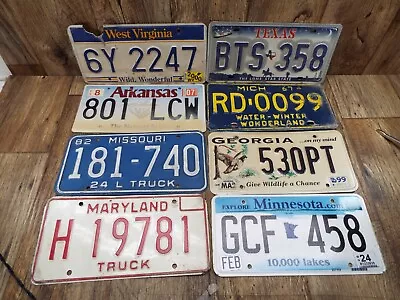 BARN/JUNK YARD FIND 60'S-00'S Vintage Lot Of 8- MIXED STATES License Plates - • $15.50