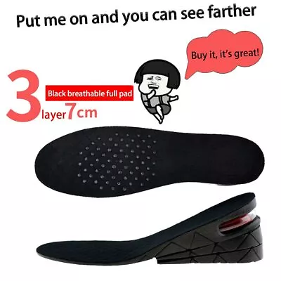 7cm 3-layer Adjustable Height Booster Insole Heightening Insole For Sneakers • $8.98