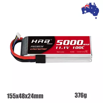 HRB 3S LiPo Battery 5000mAh 11.1V 100C TRX For RC Car Truck Boat Helicopter • $46.89