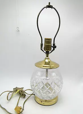 Waterford Cut Crystal Globe Table Lamp 11½in  High W Brass Cap & Base • $74.99