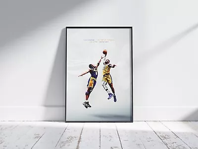 Kobe Vs Lebron - Lakers - GOATS - NBA - Wall Digital Art Poster Print Home Decor • $9.99