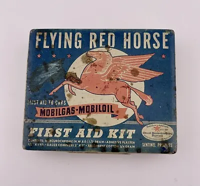 Vintage Flying Red Horse Mobilgas Mobiloil First Aid Kit Empty • $95