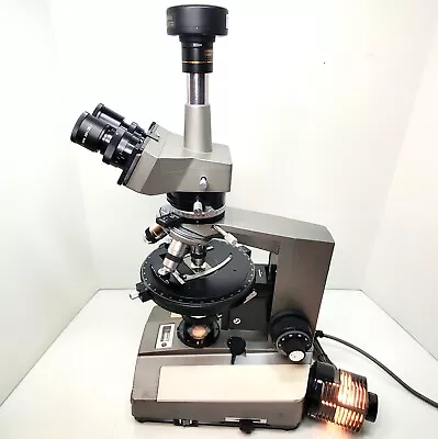 OLYMPUS BH-P-2 Trinocular Polarizing Microscope W/Camera  Nice Complete POL #630 • $2995