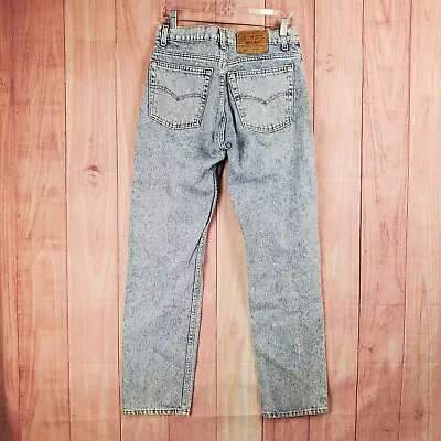 Vintage Levis 505 Acid Wash Jeans Sz 30 30x31 Made In USA Light Wash Stone Wash • $52.22