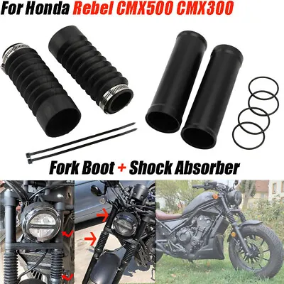 Motorcycle Front Fork Cover Gaiters Gators Rubber For Honda Rebel CMX500 CMX300  • $38.56