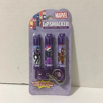 Marvel Black Panther Lip Smacker Lip Balm Set 3 Flavors W/Matching Lanyard  NEW • $9.99