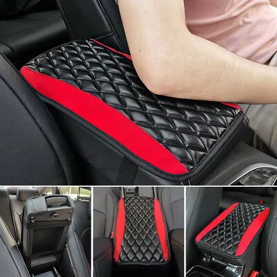 Faux Leather Car Central Console Armrest Box Pad Mat Cover Accessories Black&Red • $13.70