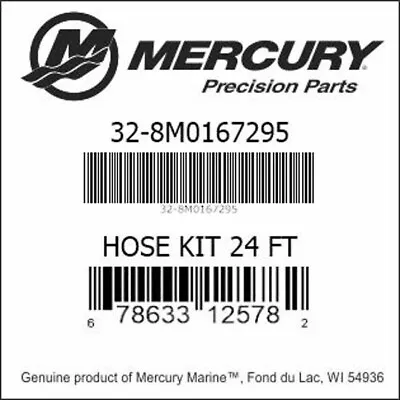 New OEM MERCURY VERADO POWER STEERING HOSE KIT 8M0167295 24 FT • $199