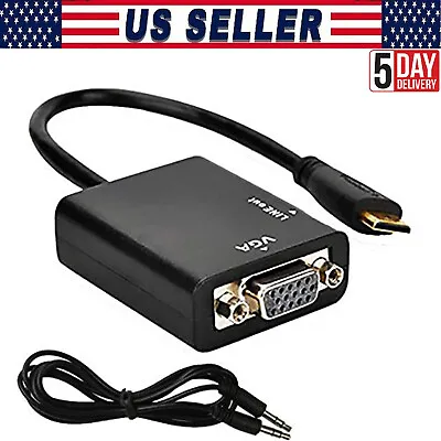 Mini HDMI Male To VGA Female Audio/Video Adapter For Laptop Monitor Phone • $9.99