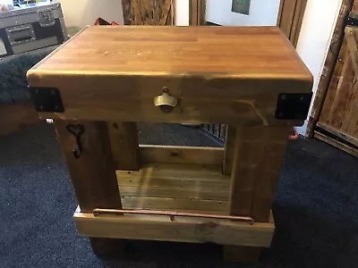 £365 • Buy Oak Kitchen Island Butchers Block - Rustic Style Made From Reclaimed Wood