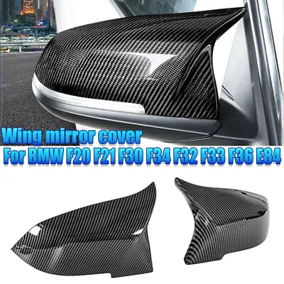 Carbon Fiber Rearview Door Mirror Cover Caps For BMW 3 Series F30 F31 320i 328i • $21.99