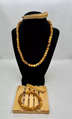 SET Of 6mm Palo Santo Wood Beads 1 Necklace And 1 Bracelet Handmade • $32.99