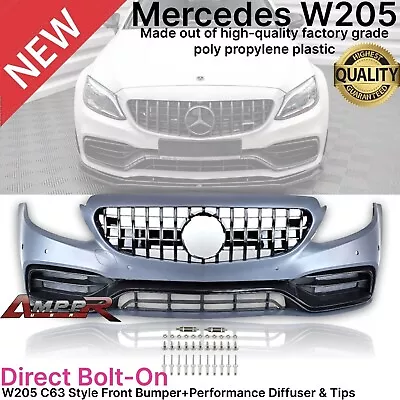 Facelift 15-18 Mercedes Benz W205 C63 Front Bumper Kit For Regular C Class • $799