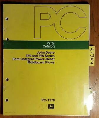 John Deere 350 360 Series Semi-Integral Power-Reset Moldboard Plow Parts Manual  • $15