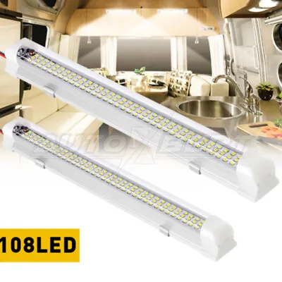 2Pcs 108s LED Strip Lights Bar 12V Waterproof Car Interior Lamp Boat Caravan RV • $14.48