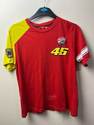 Ducati Corse T Shirt Mens Medium Red Yellow Short Sleeve Valentino Rossi • £14.99