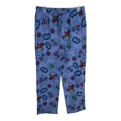 Marvel Mens Pajama Lounge Pants Size XL 40-42 Blue Spiderman Elastic Tie Waist • $21.60