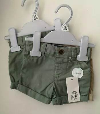 £9.99 • Buy Baby Boys Shorts Age 0-3 Months 2 Sets By Fred&flo Tesco 4 Pairs Twins