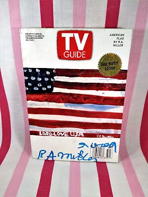 Cool R. A. Miller December 2001 SIGNED US Flag Cover On TV Guide Lord Love You • $75