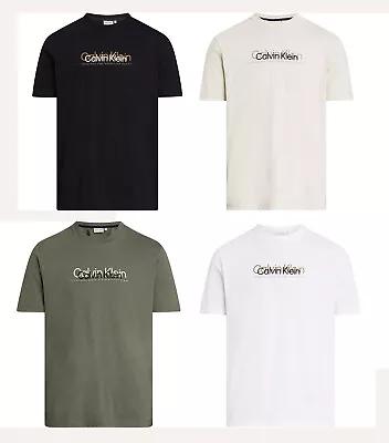 CK Calvin Klein Mens Crew Neck Cotton Jersey Logo T Shirt Top Tee S M L XL • £16.14