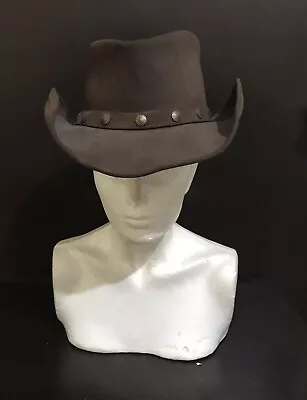 Minnetonka The  Concho Brown Leather Hat Size Large M • $45
