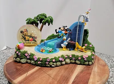 Disney Fab 5 Large SnowGlobe Fountain Mickey GoofyDonald Minnie Pluto Daisy • $350