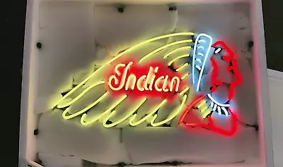 New Indian Motorcycles Neon Light Sign 20 X16  Lamp Beer Bar Real Glass • $130.79