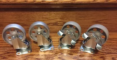 $56 • Buy 4 Rustic Decor Farmhouse Steel 3.5” Vintage Casters Steampunk Wheels New Iron