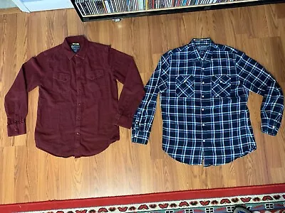 American Rag Flannel Shirt Lot Of 2 Size Medium M Slim Fit & Regular • $18.99