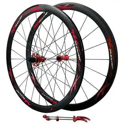 Road Bike Wheels 700C 40mm Clincher 11/12 Speed Rim C/V Brake Bicycle Wheelset  • $287.28