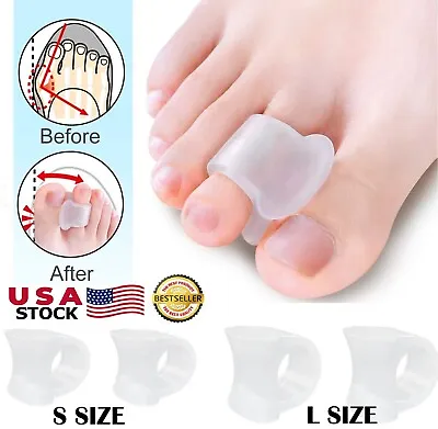 4 × Silicone Soft Gel Toe Separator Bunion Toes Spacer Orthotics Pain Relief USA • $7.37