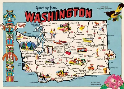 Cavallini & Co. Washington Map Decorative Paper Sheet / Poster  • $10.95