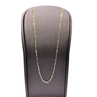 9ct 9k Yellow Gold Italian Fine (3x1) Figaro Chain Necklace 1.35 Grams 45cm. New • $165