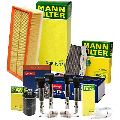 Mann Filter Denso 4 Coil 4 U-Groove Spark Plugs Tune Up Kit For GTI Jetta Turbo • $210.95