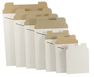 White Cardboard CD/DVD Mailers Envelope Stay Flat Rigid With Self Seal Flap • $13.47