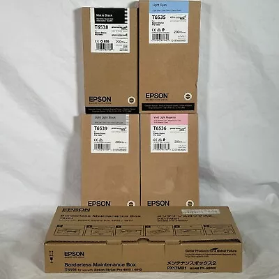 LOT OF 4 GENUINE EPSON UltraChrome HDR INKS (200ml) For Stylus Pro 4900 & T6191 • $78.88