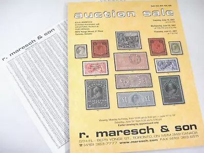 Maresch 2007 Stamp Auction Catalog W Prices Realized Canada British Commonwealth • $11.39