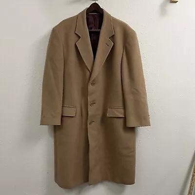 Vintage Men’s Great Trench Coat Large Camel Hair 48R Overcoat Tan Single Breast • $45