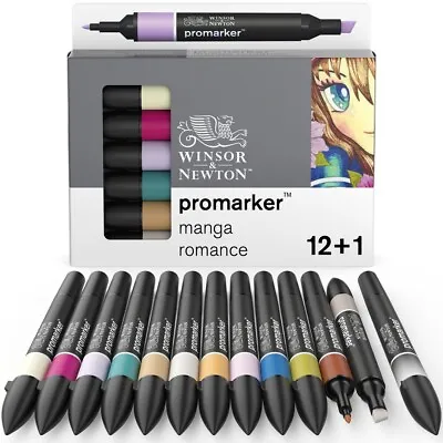 Winsor & Newton Promarker Graphic Drawing Pens 12+1 Markers Manga Romance • £17.99