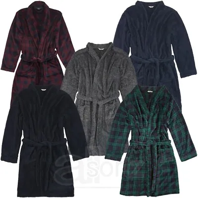 £19.99 • Buy Mens Gents Dressing Gown Robe Ex M S Luxury Super Soft Fleece Many Colours Size