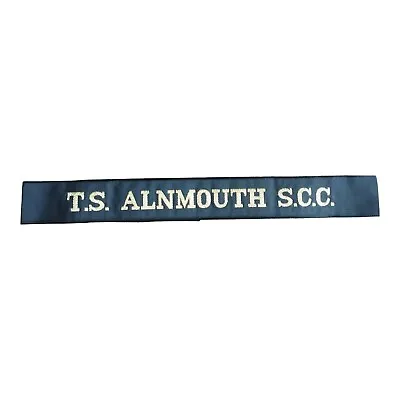T.S. Training Ship Alnmouth S.C.C. Sea Cadet Corps Full Length Navy Cap Tally • £6.99