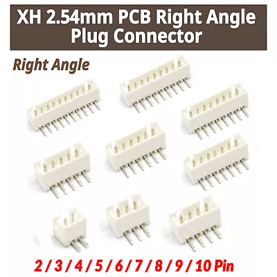 XH 2.54mm JST PCB Right Angle Header And Plug Connector 2/3/4/5/6/7/8/9/10 Pin • $3.15